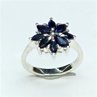 Silver Blue Sapphire(2.25ct) Ring