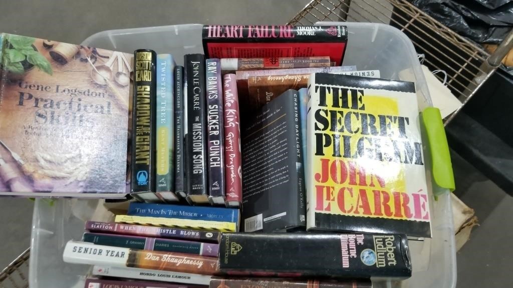 BOOKS IN ROLLING TOTE