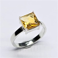Silver Citrine(1.5ct) Ring