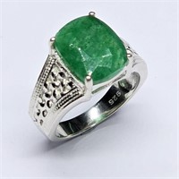 Silver Emerald(3.9ct) Ring