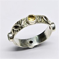 Silver Multi Colour Gem Stone(1.35ct) Ring