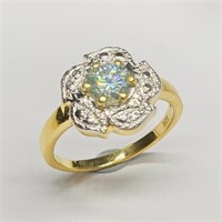 Gold plated Sil Moissanite(0.45ct) Ring