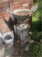 Cast-iron flower pot with with cast-iron base,