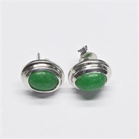 Silver Green Onyx(1.85ct) Earrings