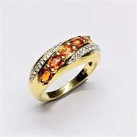 Gold plated Sil Orange Sapphire(0.9ct) Ring