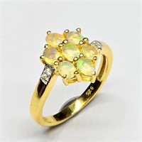 Gold plated Sil Opal Cz(1.1ct) Ring