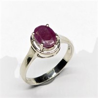 Silver Ruby(1.25ct) Ring