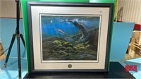 Framed Picture - Otter & Fish Chasing Rainbows