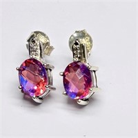 Silver Pink Mystic(3.3ct) Earrings