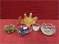 Art Glass: 5 Pieces: Vintage Pulled Art Glass