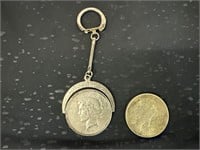 1928-S Liberty Silver Dollar on Key Chain & 1922-S