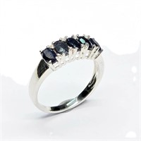 Silver Blue Sapphire(1.35ct) Ring