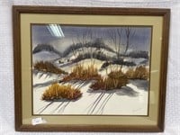 Original watercolor of landscape by JR Smith in