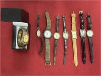 Watches, 8 marked Longines, Timex, and more