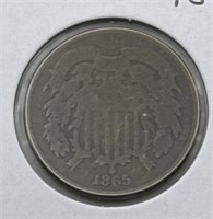 (Y) 1865 2 Cent Shield