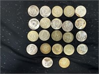 22 Kennedy Half Dollars 40% silver