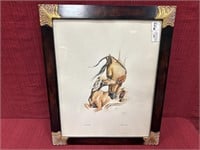 Janice Taylor Signed Framed Watercolor 1984, 201