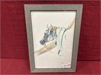 Janice Taylor, Signed Framed Watercolor of