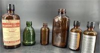 5 Antique Medicine Bottles & 1 Poison Bottle