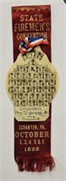 1899 Fireman's Convention  Ribbon