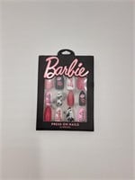 Barbie press on nail set pink and black