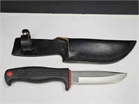 Nice Fixed Blade Kershaw Knife w Leather Sheath
