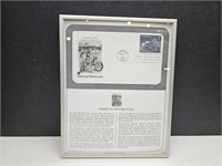 Framed Motorcycle First Day Issue Stamp & Info