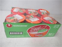 12-Pk Nongshim Bowl Noodle Soup, Spicy Kimchi,