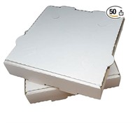 50 pack White Cardboard Pizza Boxes, Takeout 8x8