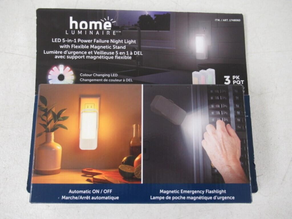 3-Pk home LUMINAIRE LED 5-in-1 Power Failure Night