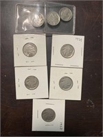 8 Buffalo nickels