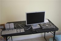 HP monitor, keyboard, speakers