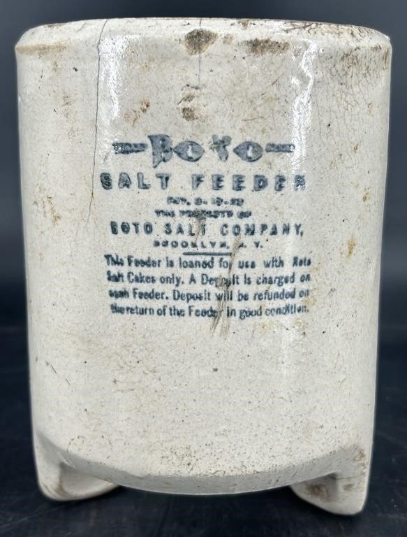 Antique Stoneware Roto Salt Feeder