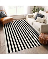 New (Size 48"x72")  Black and Beige Outdoor Rugs