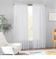 New (Size 54" X 110") White Sheer Curtains for