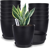 Plant Pots, 12 Pack 6 inch Modern Plastic