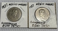 2 1987 Mexico Madero Commemorative &500 Peso
