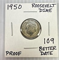 1950 Proof Roosevelt Dime Better Date