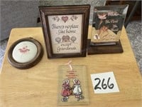 Miscellaneous framed sign and decor