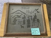 Framed Frosted Glass Silent Night Sign