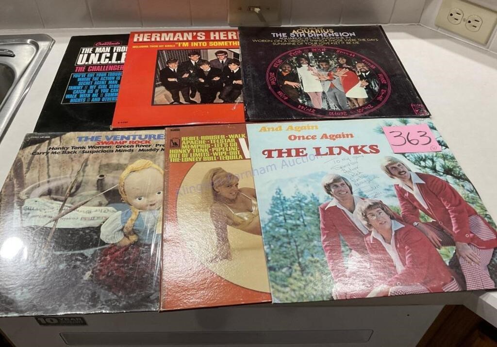 A lot of six vintage record albums, the ventures
