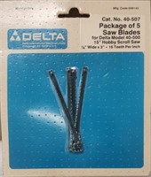 Pack of 5 Delta  saw blades no 40 507 for delta