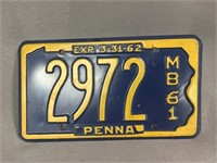 1962 Pennsylvania Motor Boat License Plate