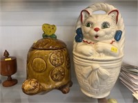(2) Art Pottery Cookie Jars