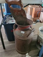 Vintage Milk Can and Saws (dining room)