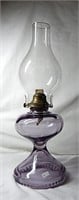 Vintage Amethyst Glass Oil Lamp