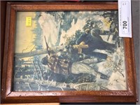 Framed Hunting Lithograph