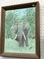 Oil On Canvas of Elephant