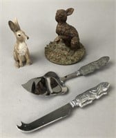 Rabbit Collection Figurines Cheese Knives