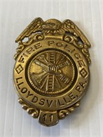fire police badge Lloydsville PA